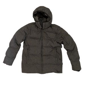 Theory Mens Charcoal Gray Puffer Coat